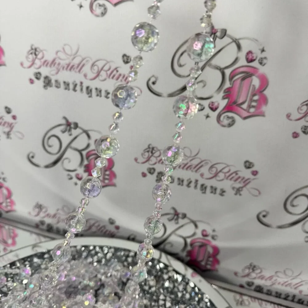 Crystal Beaded Garland 3 strings worth decor crystal shimmer holographic elegant